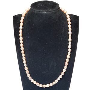 Fresh Water Pink Pearl Necklace 16" Lobster Closure